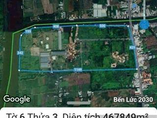 900tỷ hơn 48ha đất skc 2 mặt tiền đt824 & sông vàm cỏ, logistics và cụm cn, bến lức la, hcm 25km