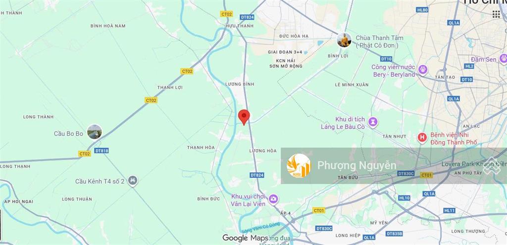 900tỷ hơn 48ha đất skc 2 mặt tiền đt824 & sông vàm cỏ, logistics và cụm cn, bến lức la, hcm 25km