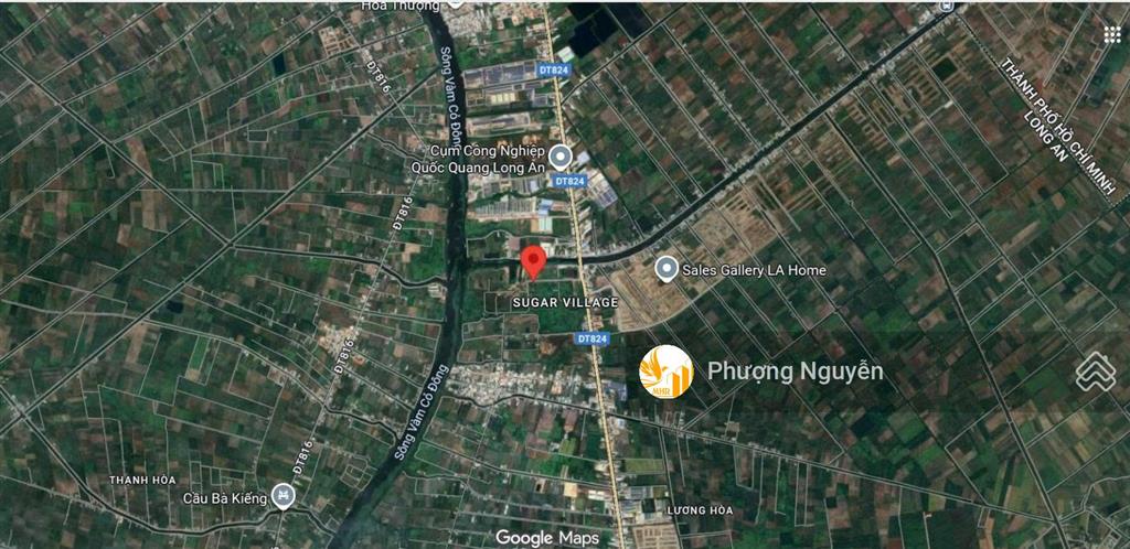 900tỷ hơn 48ha đất skc 2 mặt tiền đt824 & sông vàm cỏ, logistics và cụm cn, bến lức la, hcm 25km