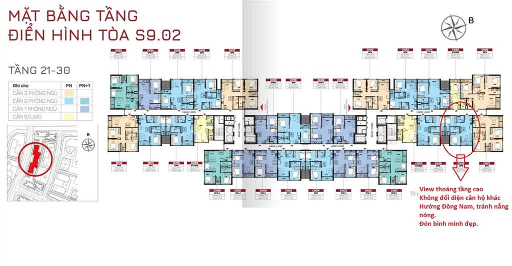 2,86 tỷ, căn 2pn the origami vinhomes grand park, tầng cao, view thoáng