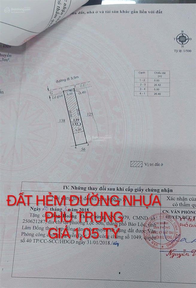 Bán đất thổ cư giá rẻ chỉ 1,05 tỷ, xã đức trọng, tỉnh lâm đồng. gần chợ, công viên, trường học...