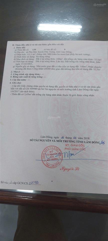 Bán đất thổ cư giá rẻ chỉ 1,05 tỷ, xã đức trọng, tỉnh lâm đồng. gần chợ, công viên, trường học...