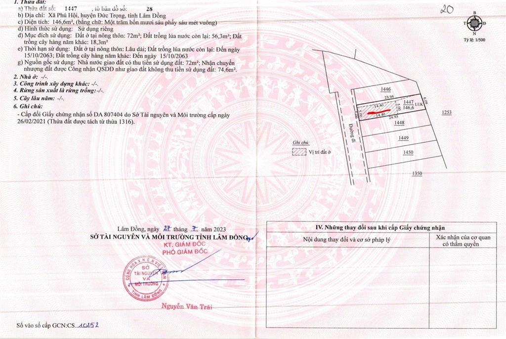 Bán đất thổ cư giá tốt đầu tư hoặc an cư tại xã đức trọng, lâm đồng gần mọi tiện ích, chỉ 1,05 tỷ.