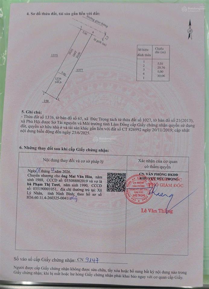 Bán đất thổ cư chỉ 1,55 tỷ tại đức trọng, lâm đồng. gần chợ, trường học, công viên, trạm y tế