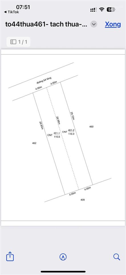 Chính chủ cần bán lô đất f0 mới tách sổ tại xã phú đông 116m2 hẻm xe hơi 1 sẹc giá cực tốt