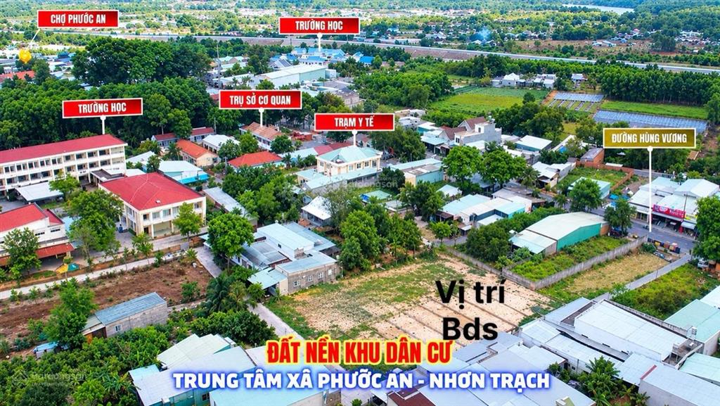 Đất nền phước an full thổ cư gần sát ubnd xã và cụm trường học giá chỉ 1 tỷ đồng
