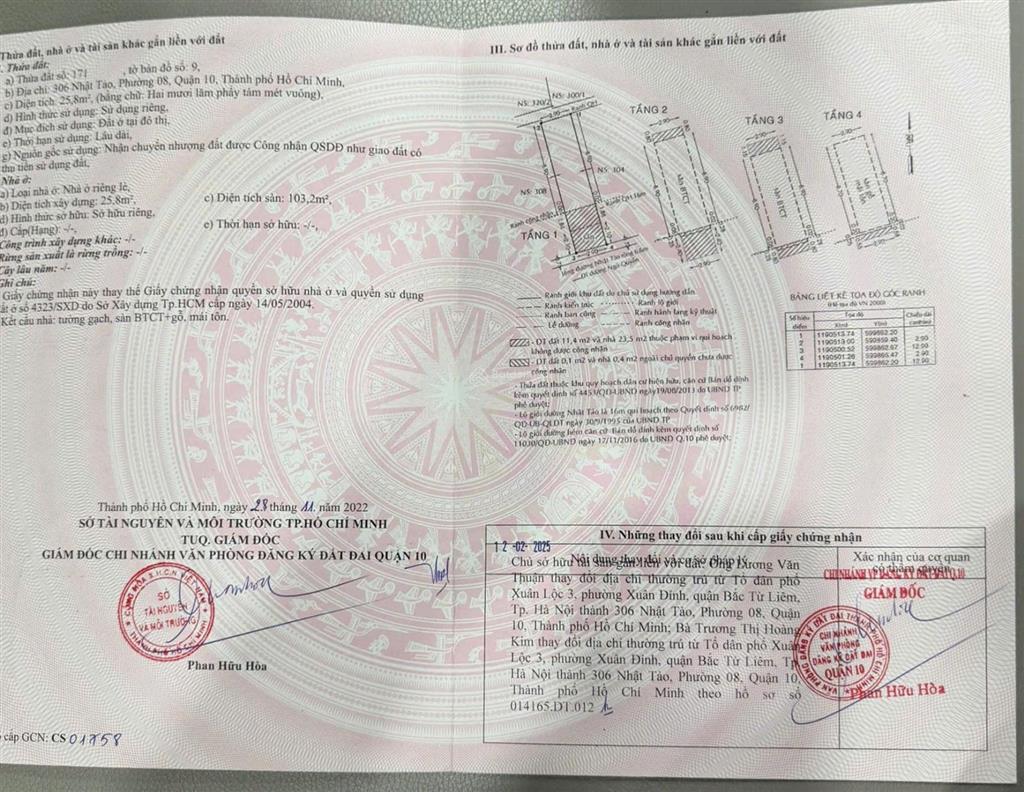 Chính chủ bán nhà nhật tảo  trung tâm tp. hồ chí minh  giá tốt chỉ 15,5 tỷ