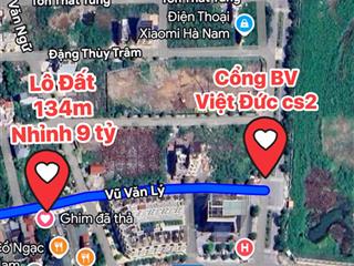 134m2, vũ văn lý, giá 72tr/m2. lô đất vừa ở vừa kd nhà hàng, ks, nhà thuốc. cạnh cổng bv việt đức 2