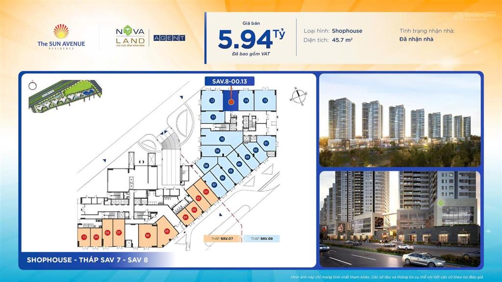 Căn shophouse the sun avenue giá chỉ 130tr/m2 mai chí thọ
