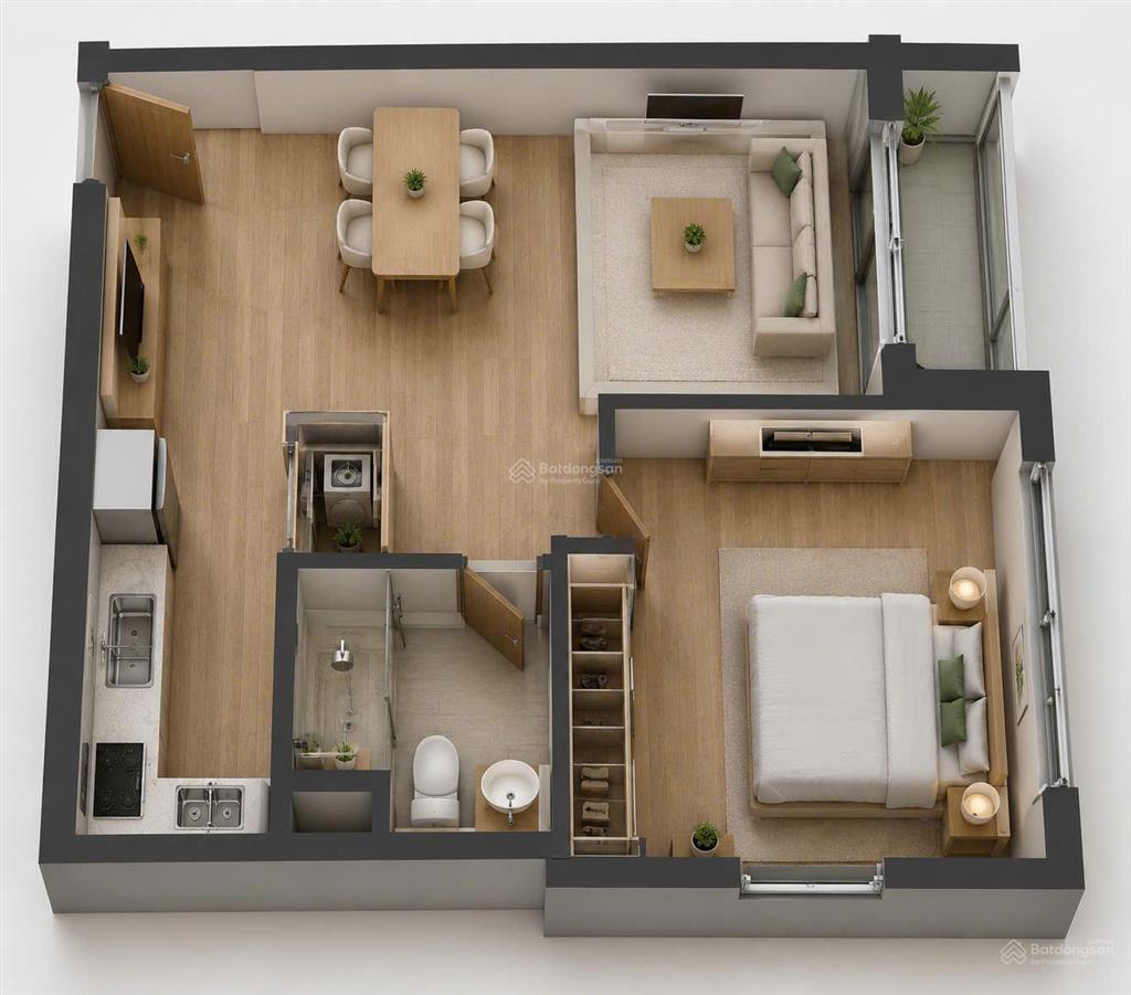 1pn the sun avenue chỉ 4,8x tỷ mai chí thọ sẵn hđ thuê