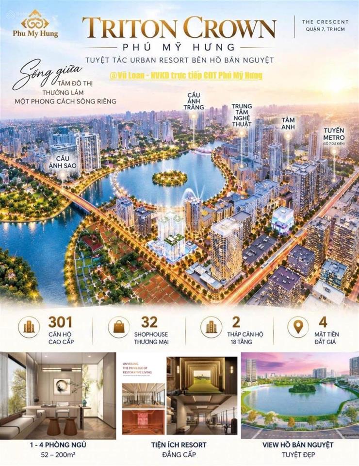 Phòng kinh doanh phú mỹ hưng chính thức giới thiệu căn hộ triton crown kiệt tác bên hồ bán nguyệt