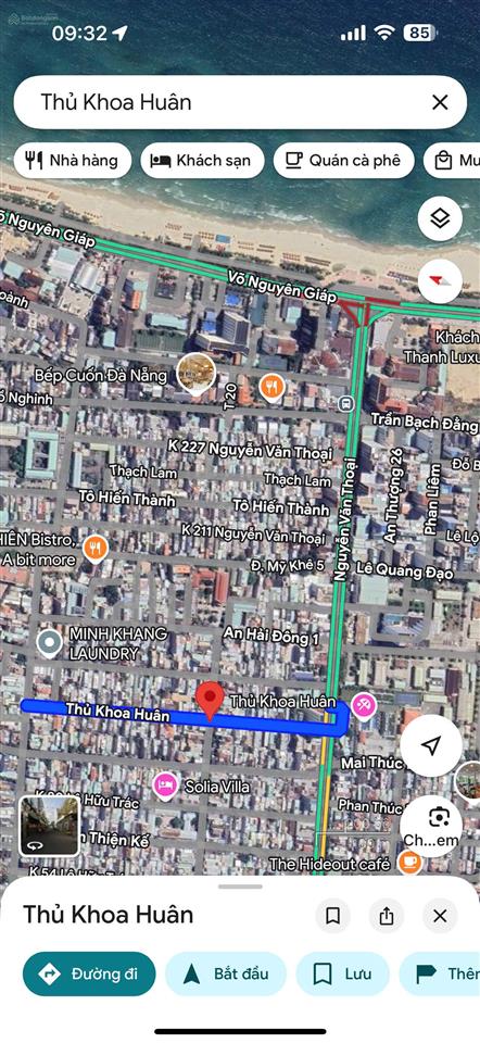 Bán lô đất mặt tiền thủ khoa huân, sơn trà  173m2 giá 24 tỷ tl