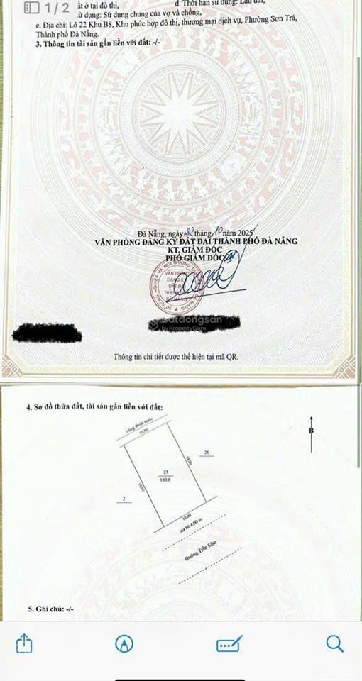 Cần tiền chính chủ bán nhanh đất biệt thự đường 7m5 trần sâm, sát vịnh biển, view bán đảo sơn trà