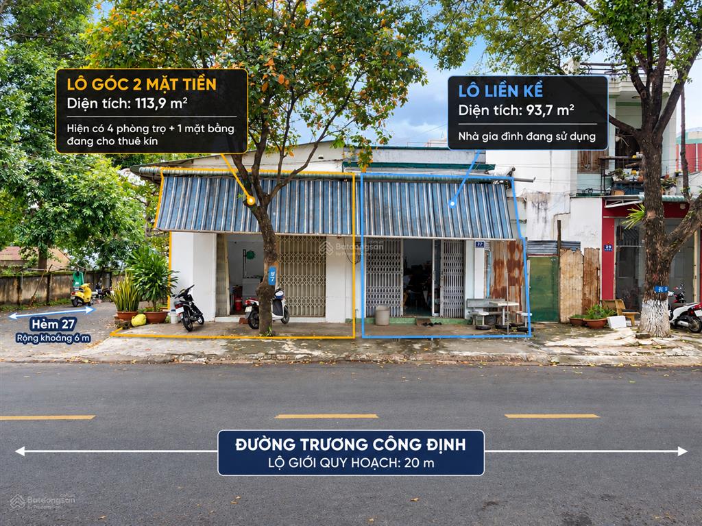 Chính chủ bán nhà đất liền kề trương công định lô góc 3 mặt tiền, có dòng tiền cho thuê