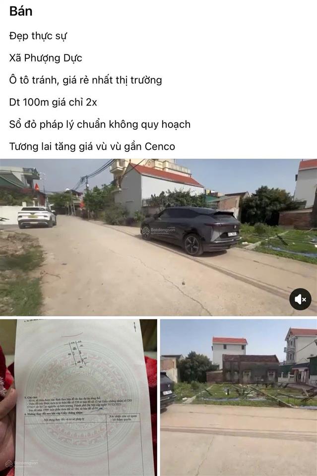 Bán đất cực đẹp ô tô tránh tại thôn thượng văn hoàng, phượng dực