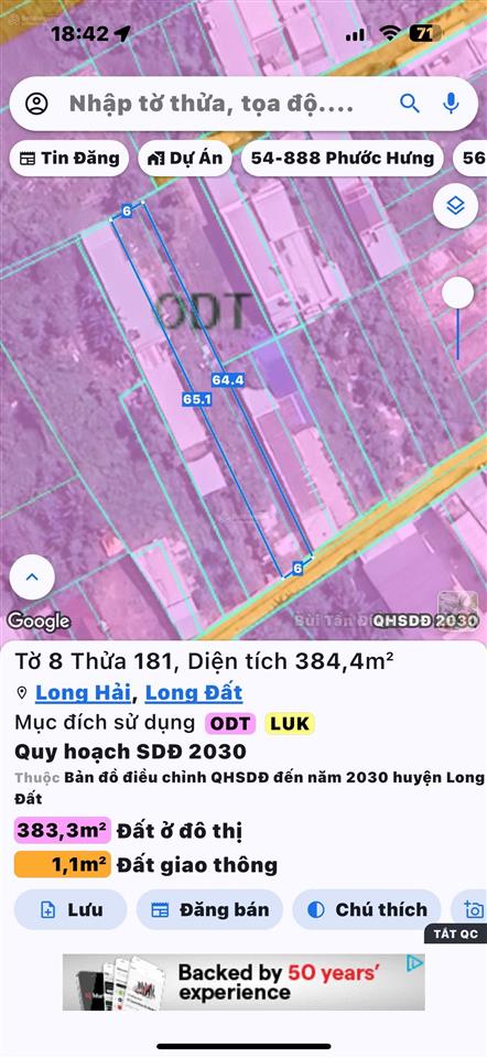 Bán lô đất đẹp sát đường 3/2 tt long hải sát khu tdc! gần chợ long hải  brvt