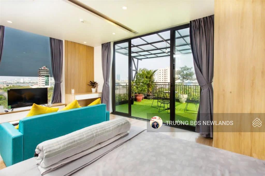Cho thuê căn hộ sân vườn tầng 6 view cầu rồng 15 tr/tháng