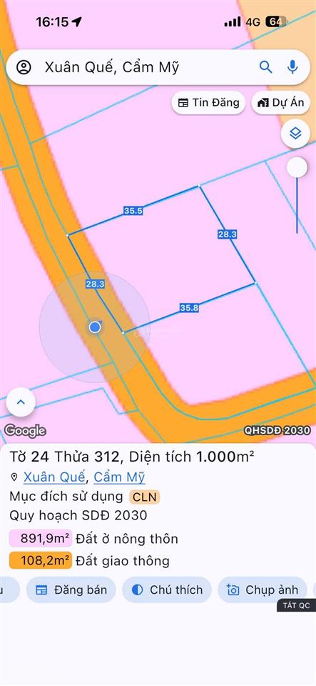 Xuân quế 1000m2 full hồng đường bê tông băm nền tuyệt vời giá quá tốt