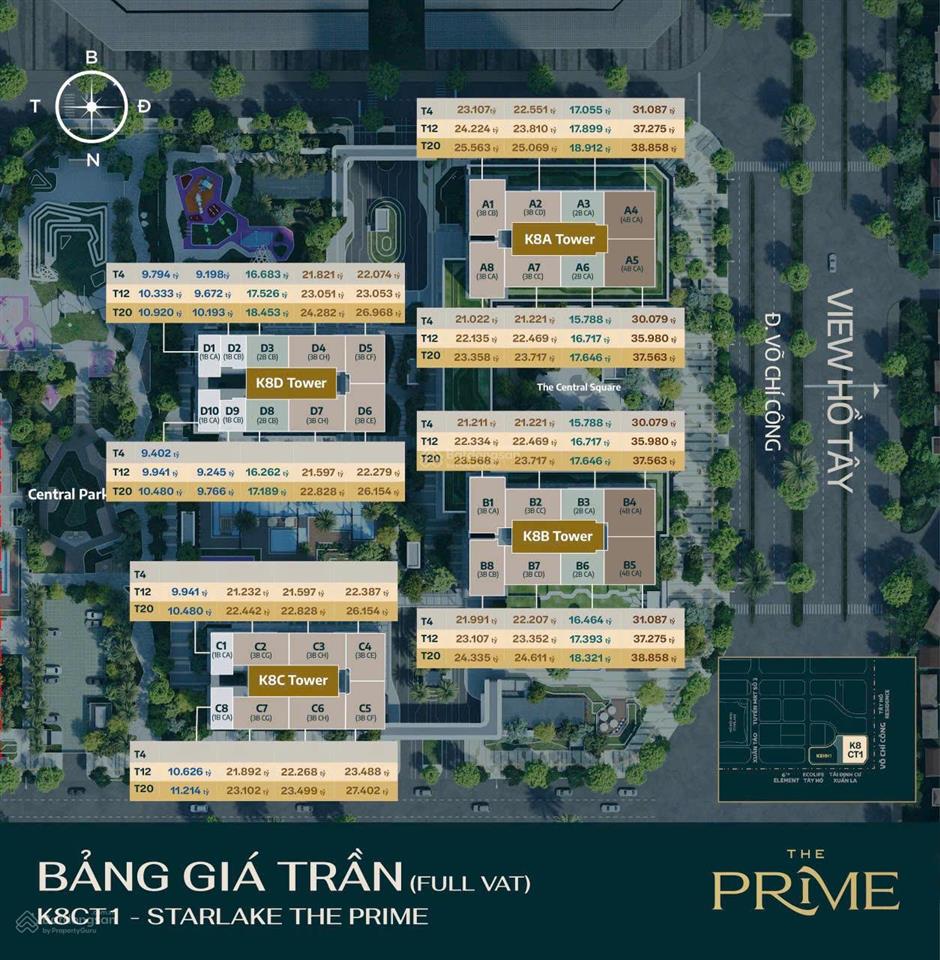 Mua cực tây hồ tây  starlake the prime, suất vip, giá tốt, căn góc đẹp