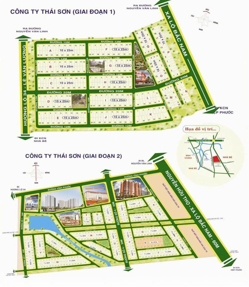 Bán đất nền biệt thự kdc thái sơn 1 nhà bè, phước kiển