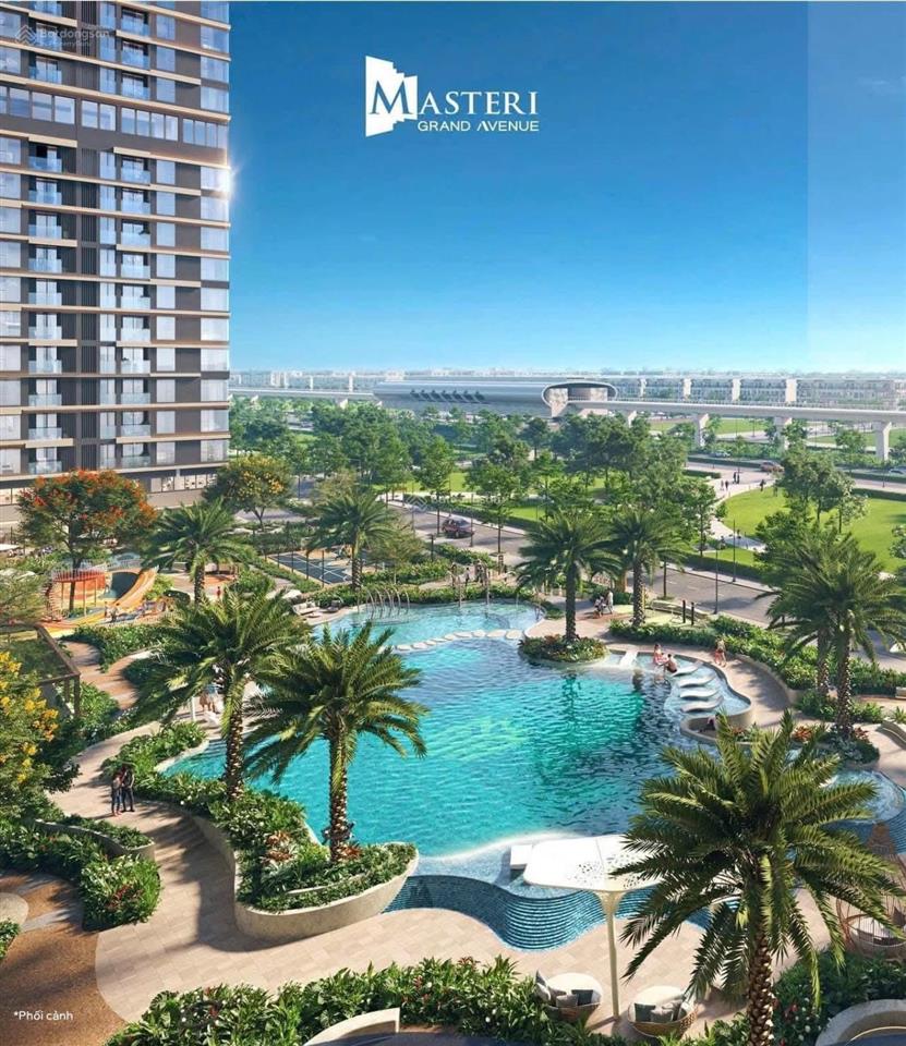 Căn 1 ngủ giá tốt nhất thị trường masteri grand avenue, thanh toán tiến độ tầng thấp view bể bơi