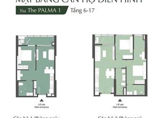 Ký hợp đồng trực tiếp chủ đầu tư , 2 ngủ 63m2, giá cực tốt hướng mát, htls 0% đến tháng 7/2028