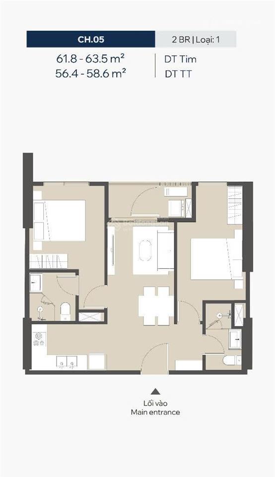 Căn 2 pn giá vay 59,8m2 masteri grand avenue siêu tốt, chênh chỉ hơn 100 triệu bao phí, tầng trung
