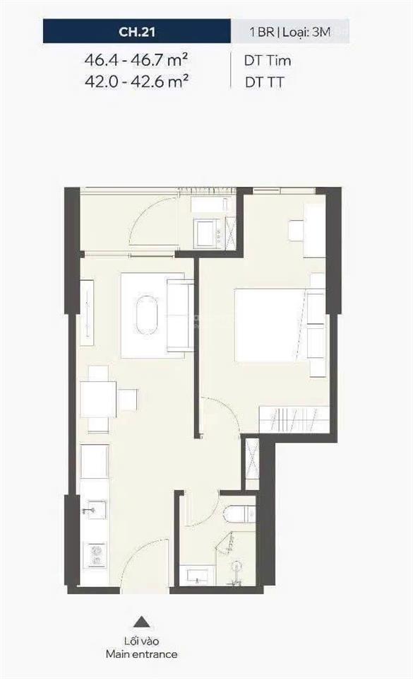 Chính chủ bán 1pn+1 đa năng masteri grand avenue giá tốt toà, tầng cao, hướng sông hồng