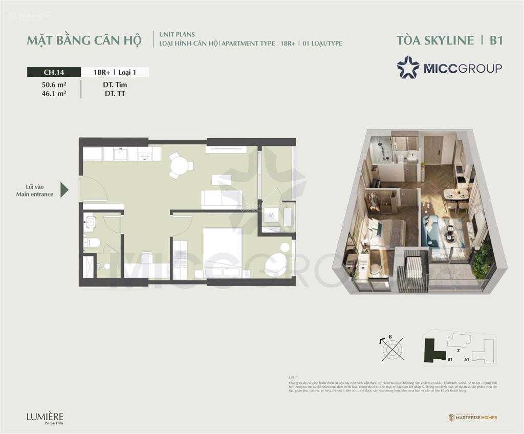 Chính chủ bán căn hộ 1pn, view nội khu, ân hạn gốc lãi suất 0% đến 08/2028, vốn hơn 400tr là sở hữu