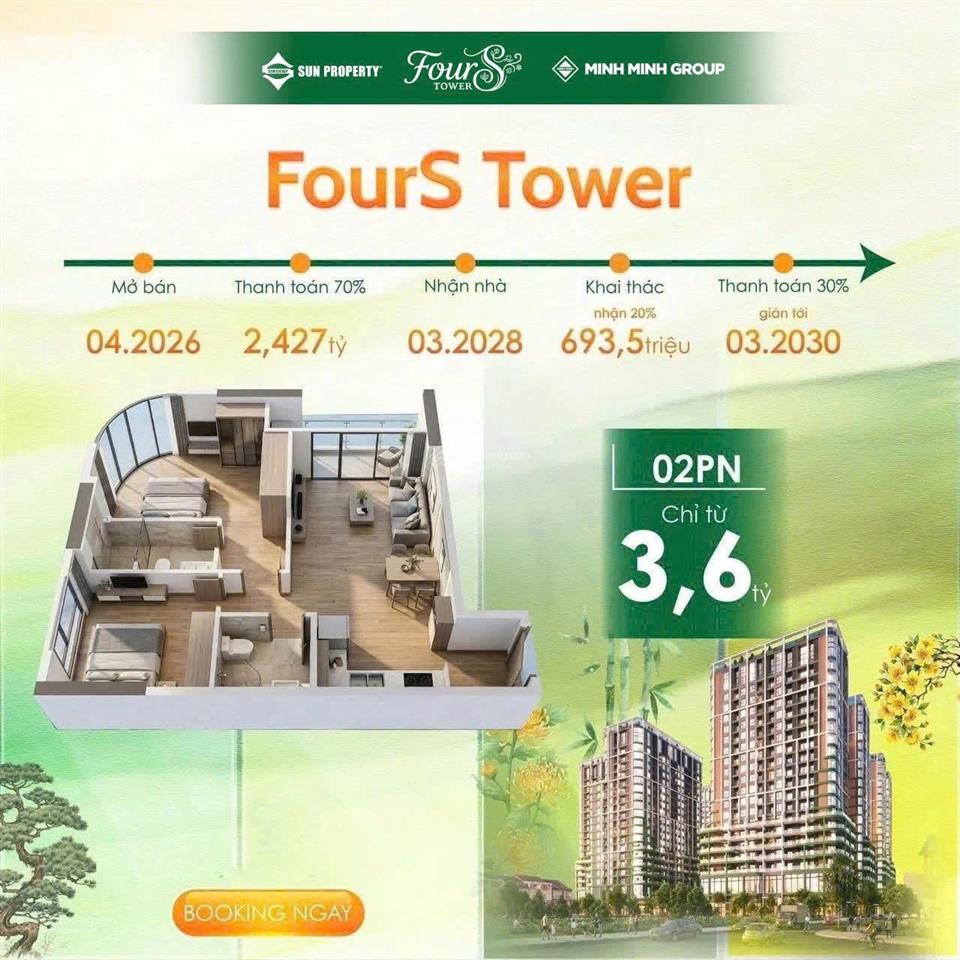 Sun group  căn hộ fours ngay ngã tư minh mạng  nguyễn phước lan, chiết khấu 27% giai đoạn 1