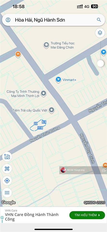 Bán lô góc 2 mặt tiền đường nguyễn thức đường, dt 155,5m2