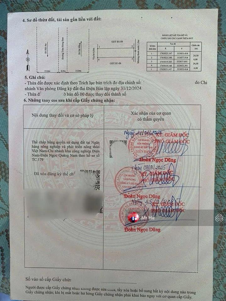 Bán lô đất mặt tiền trần hưng đạo, điện bàn đông, tp đà nẵng, dt 147m2