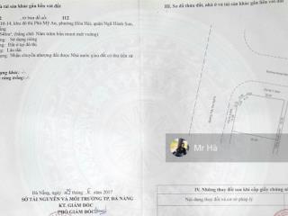Bán lô góc 2 mặt tiền đường trần đại nghĩa và đường song hào, ngũ hành sơn, đà nẵng. dt 540m2