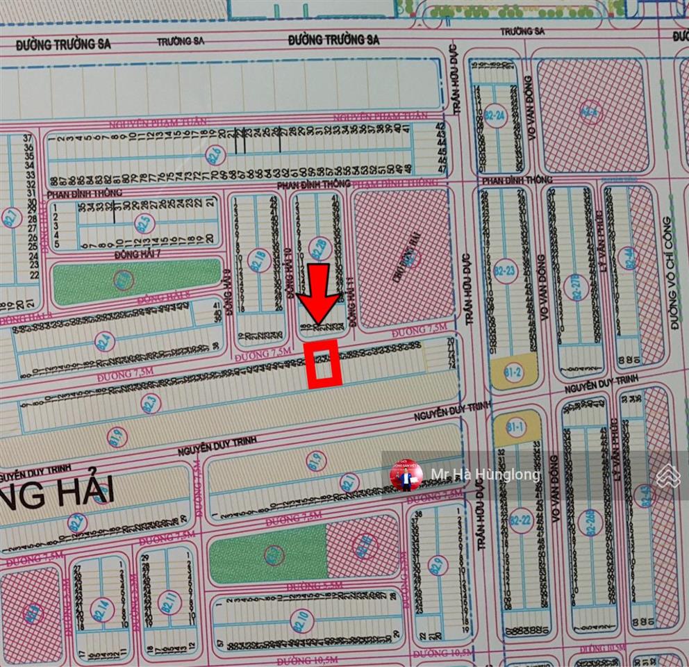 Lê như hổ đường 7m5 khu đông hải, ngũ hành sơn , dt 125m, sát chợ đông hải