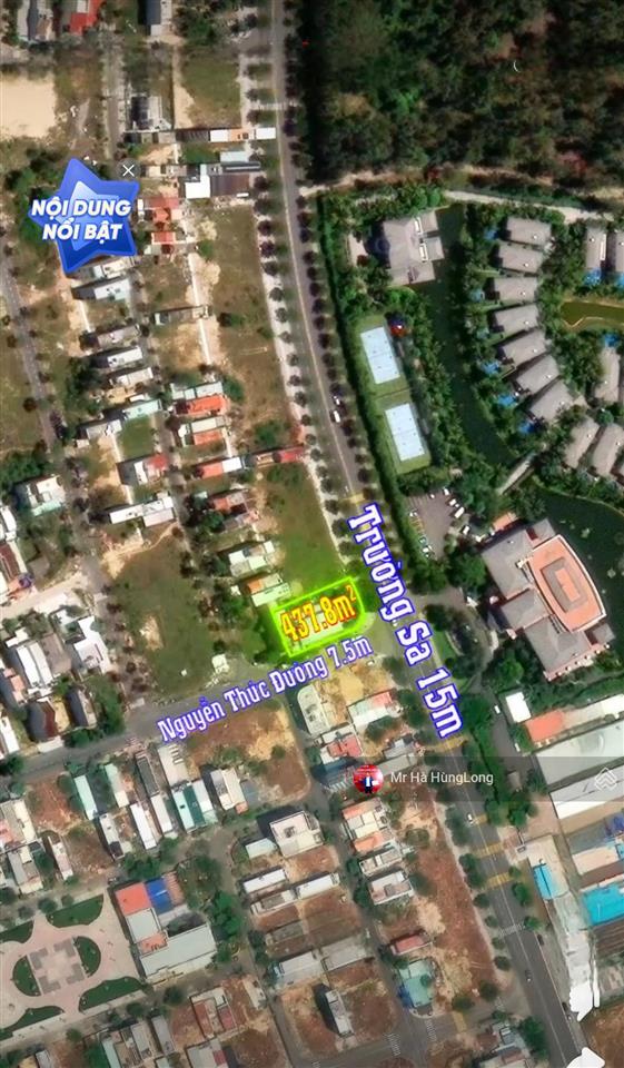 Bán lô góc 2 mặt tiền đường trường sa và nguyễn thúc đường, dt 437,8m2