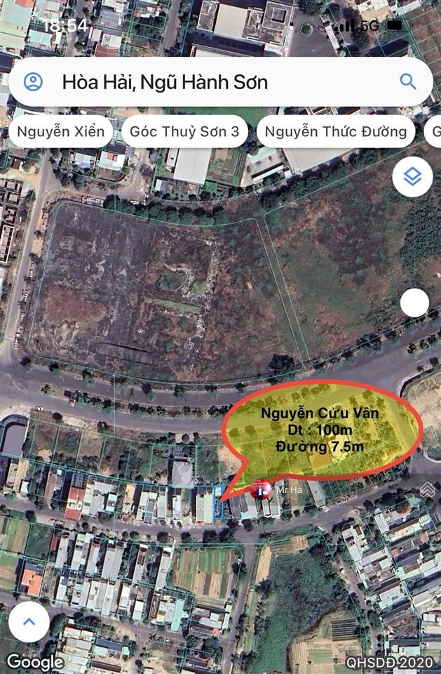 Bán đất mt 7m5 hướng nam đường nguyễn cửu vân, đẹp