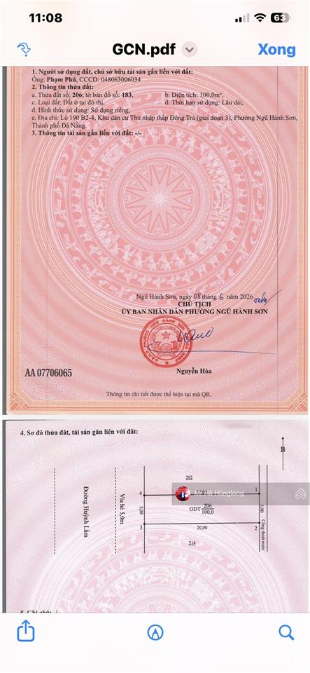 Bán lô huỳnh lắm đường 10,5m tđc đông trà