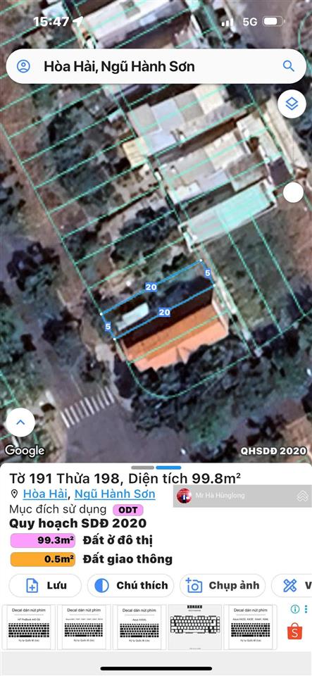 Bán lô đất sạch đẹp bùi quốc khái đường 10,5m, khu tđc tân trà