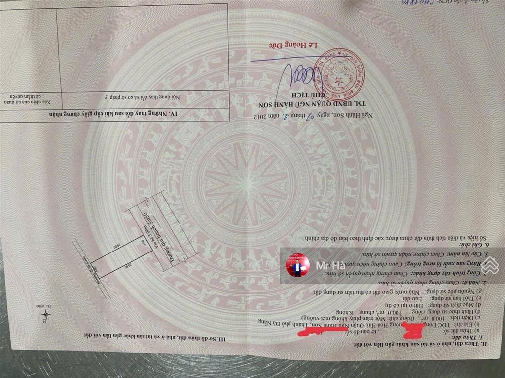 Cần bán nhanh lô đất mt đường nguyễn phạm tuân, hòa hải, nhs