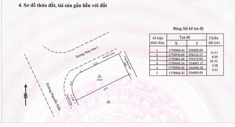 Bán lô góc nguyễn xiển và thủy sơn 2 bãi tắm sơn thủy
