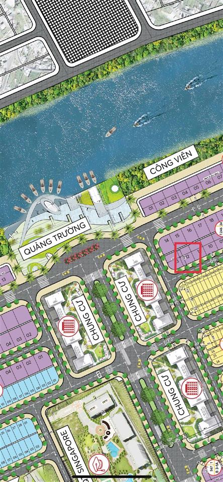 Lô đất biệt thự 300m2 sát sông . ngay quảng trường ánh sáng . khu đô thị phú mỹ an . chỉ 50tr 1m2