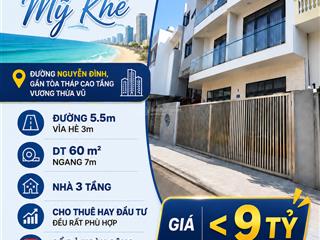Bán nhà 3 tầng ngay phố biển mỹ khê, phù hợp đầu tư, giá cực tốt chỉ nhỉnh 8 tỷ