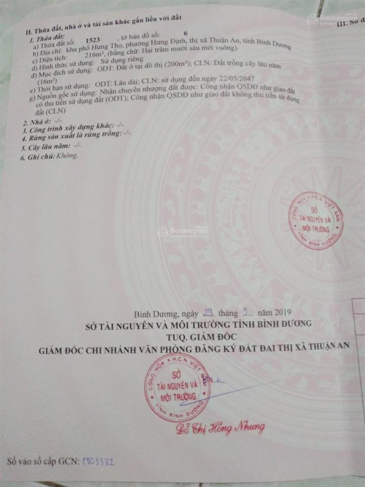 Đất hưng định, thuận an. ngay cầu ngang lái thiêu. 216m2 thổ cư gần full