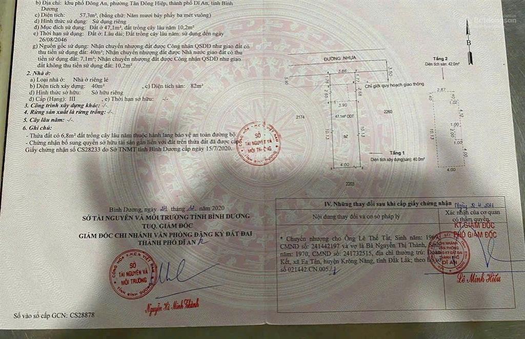 Bán nhà hoàn công tân đông hiệp dĩ an