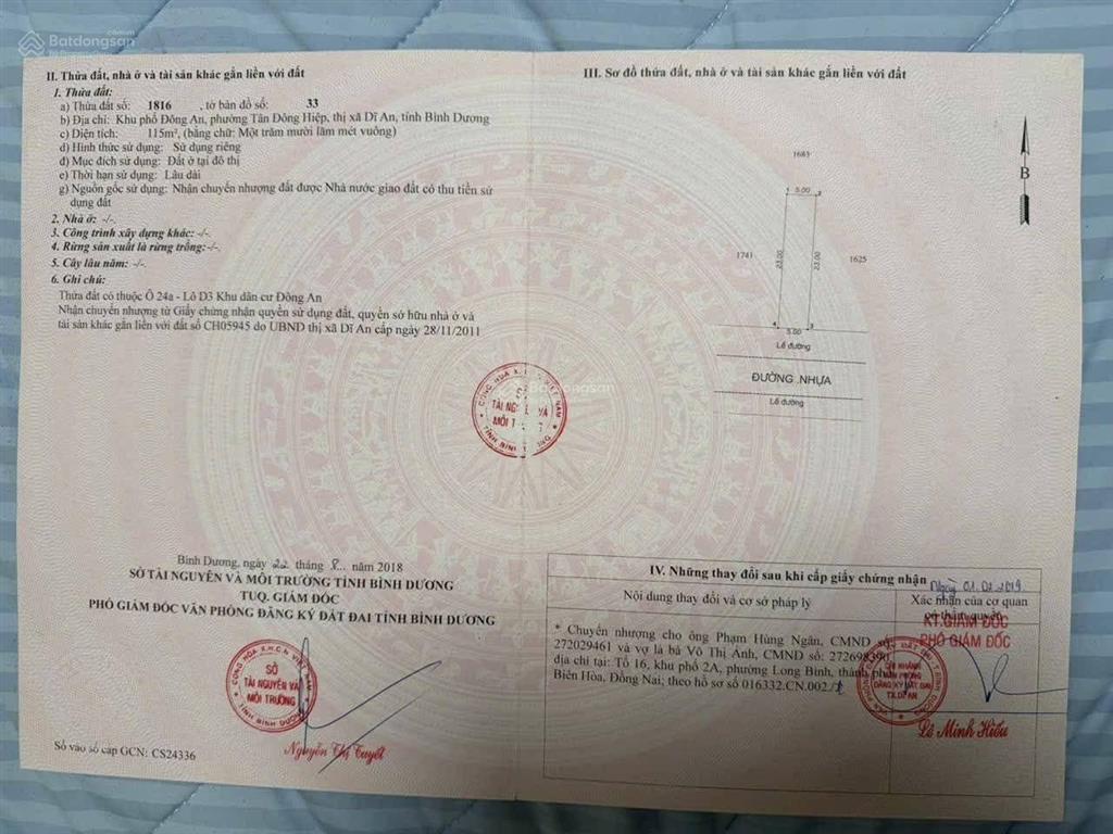 Bán rẻ đất khu dân cư đông an tân đông hiệp dĩ an