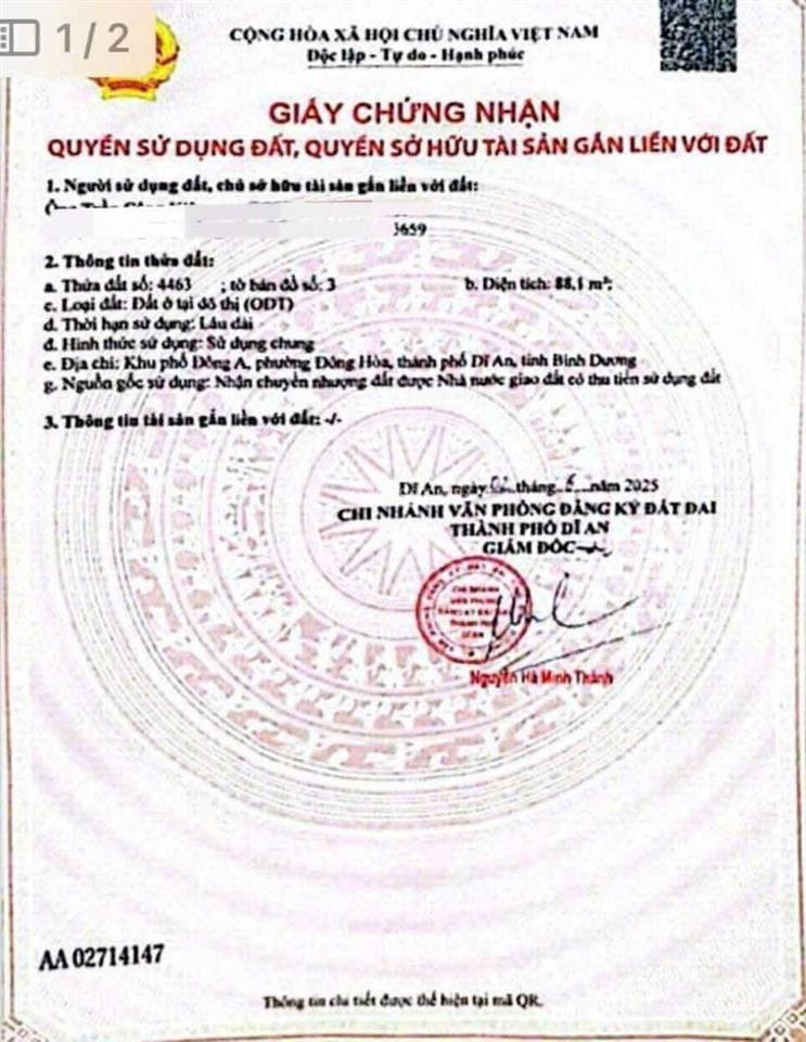 Bán rẻ đất đồng chàm đông hòa dĩ an