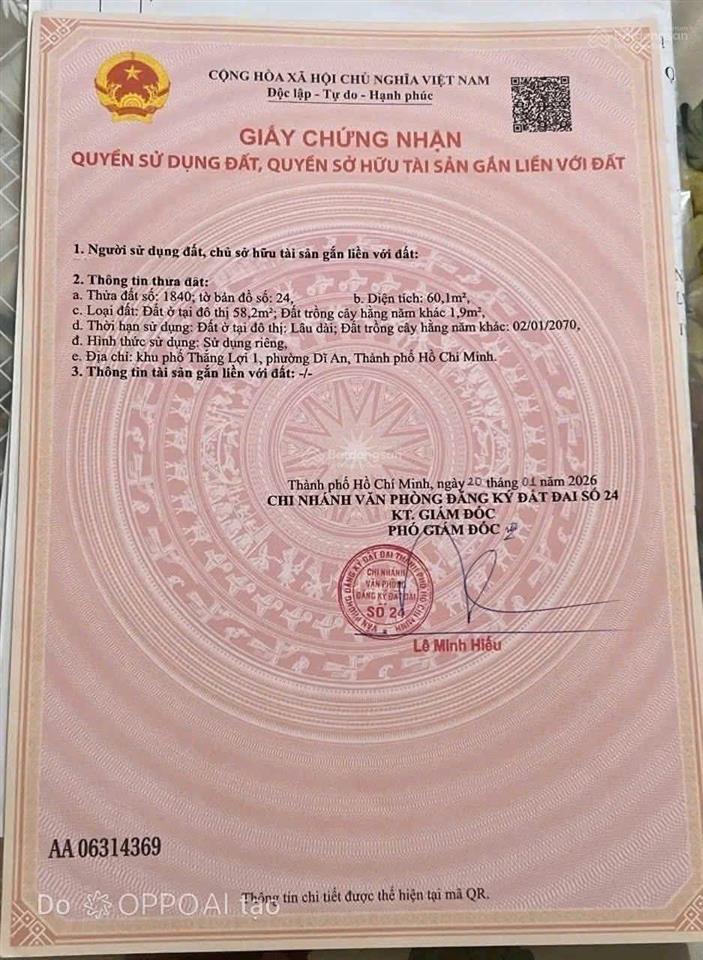 Bán nhà mới dĩ an ngay sát chợ dĩ an 1
