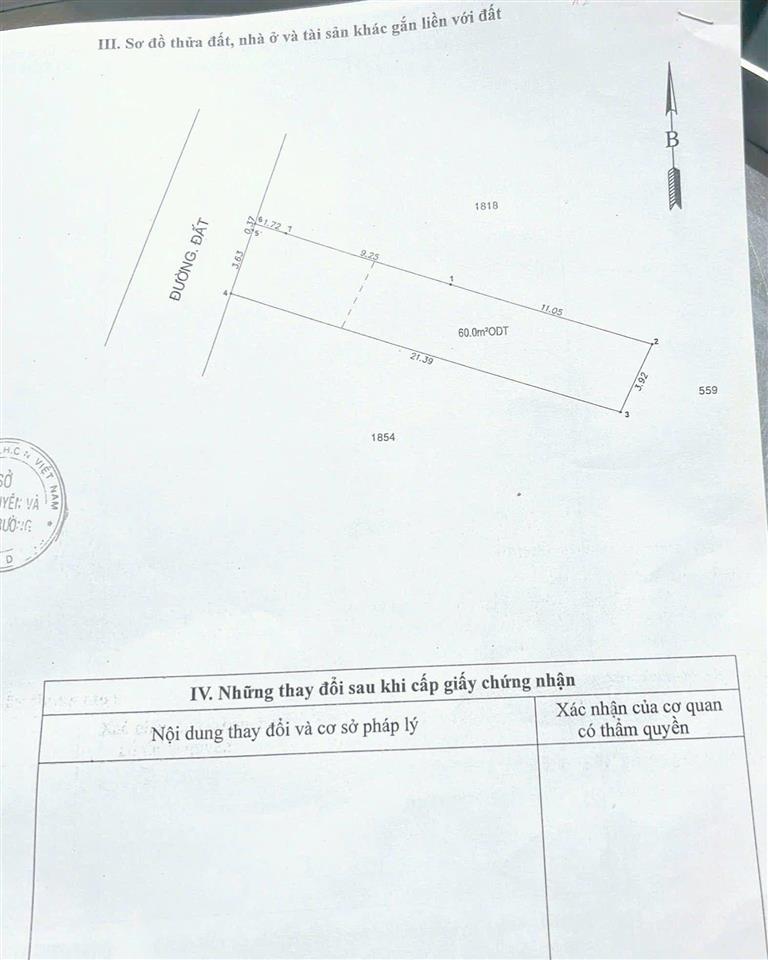 Bán đất tặng nhà cấp 4 hẻm trần hưng đạo dĩ an