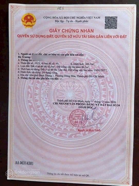 Bán rẻ đất dĩ an gần làng đại học quốc gia