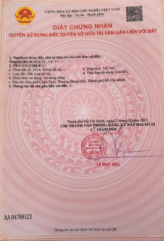Bán rẻ đất châu thới dĩ an gần thủ đức